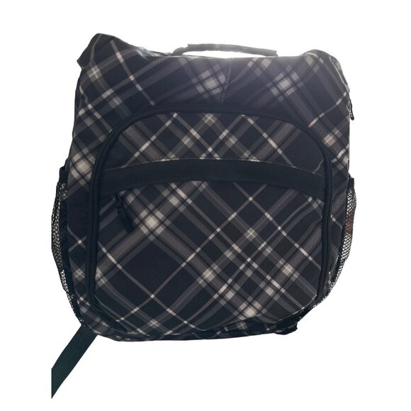 Thirty-One Backpack Black White Travel Camera Diaper Bag Removable Interior - Picture 2 of 12